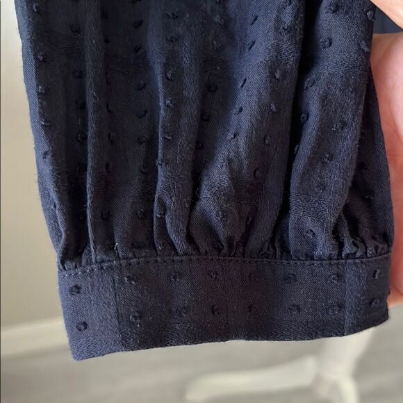 Talbots Black Label Swiss Dot Navy Popover NWOT SX L Cotton - Picture 4 of 8
